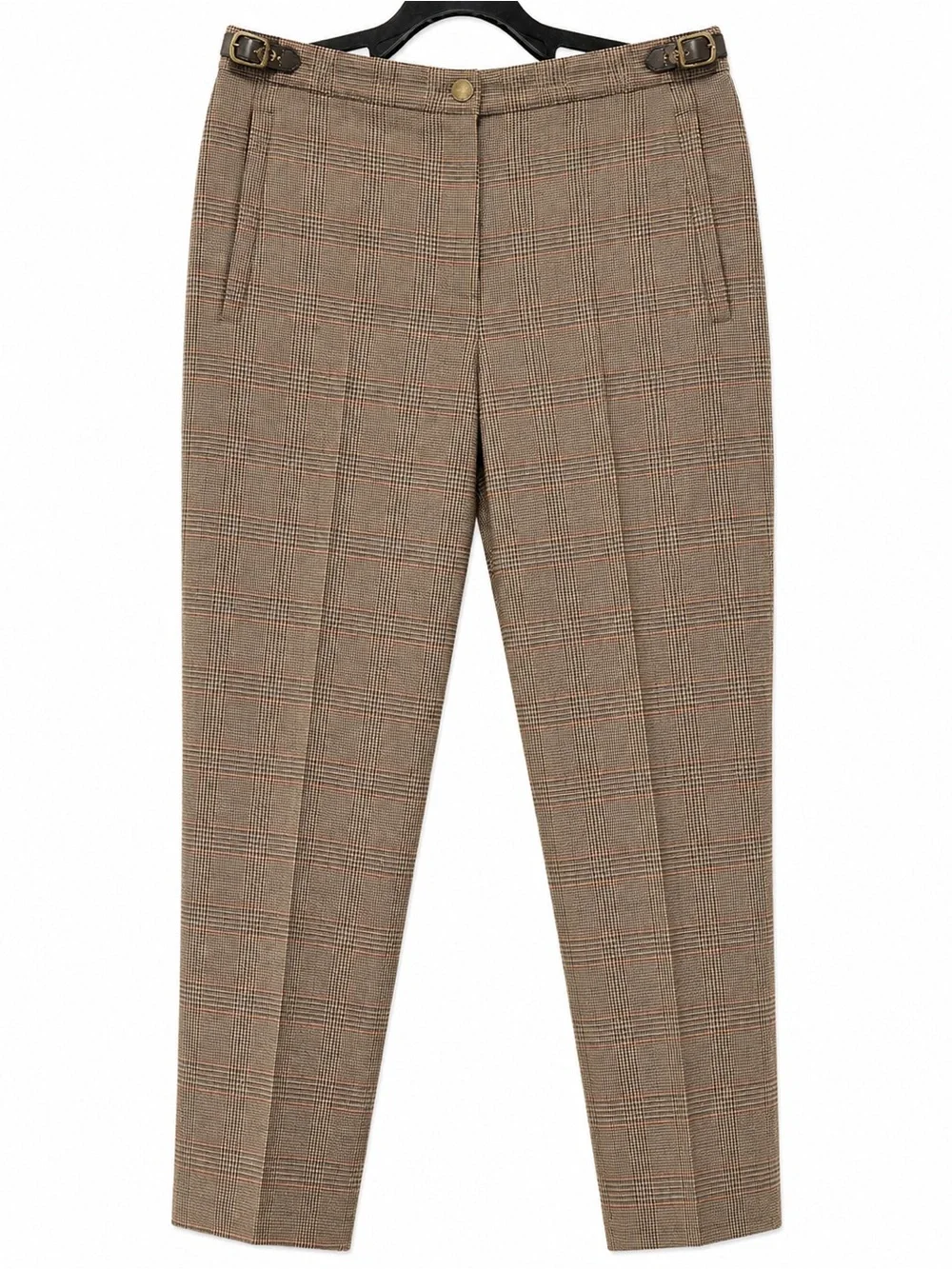 Lauren Ralph Lauren Men's Glen Plaid Chinos in Brown and Tan